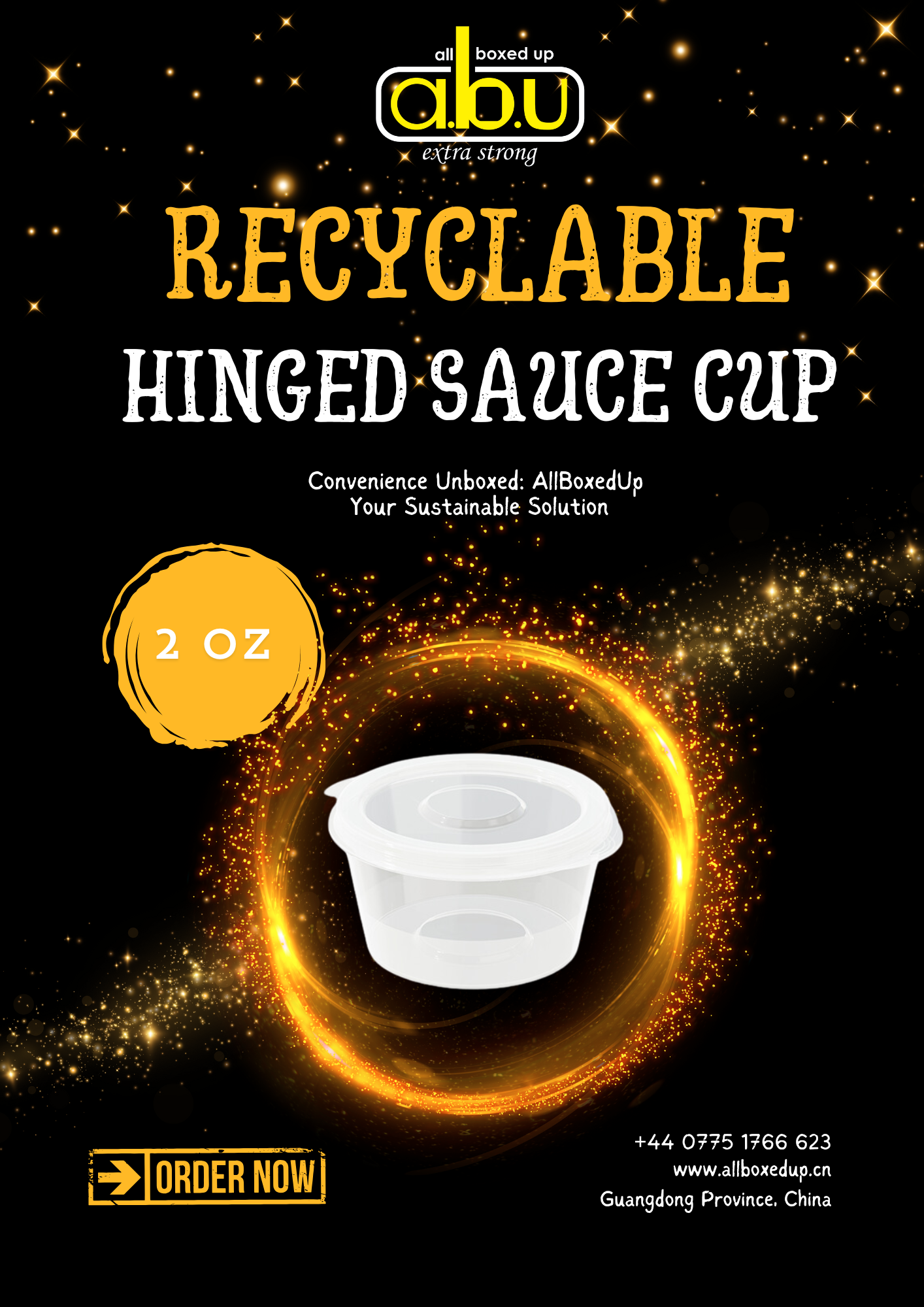 2oz PP Hinged Sauce Cup (Qty 1000) - Image 2