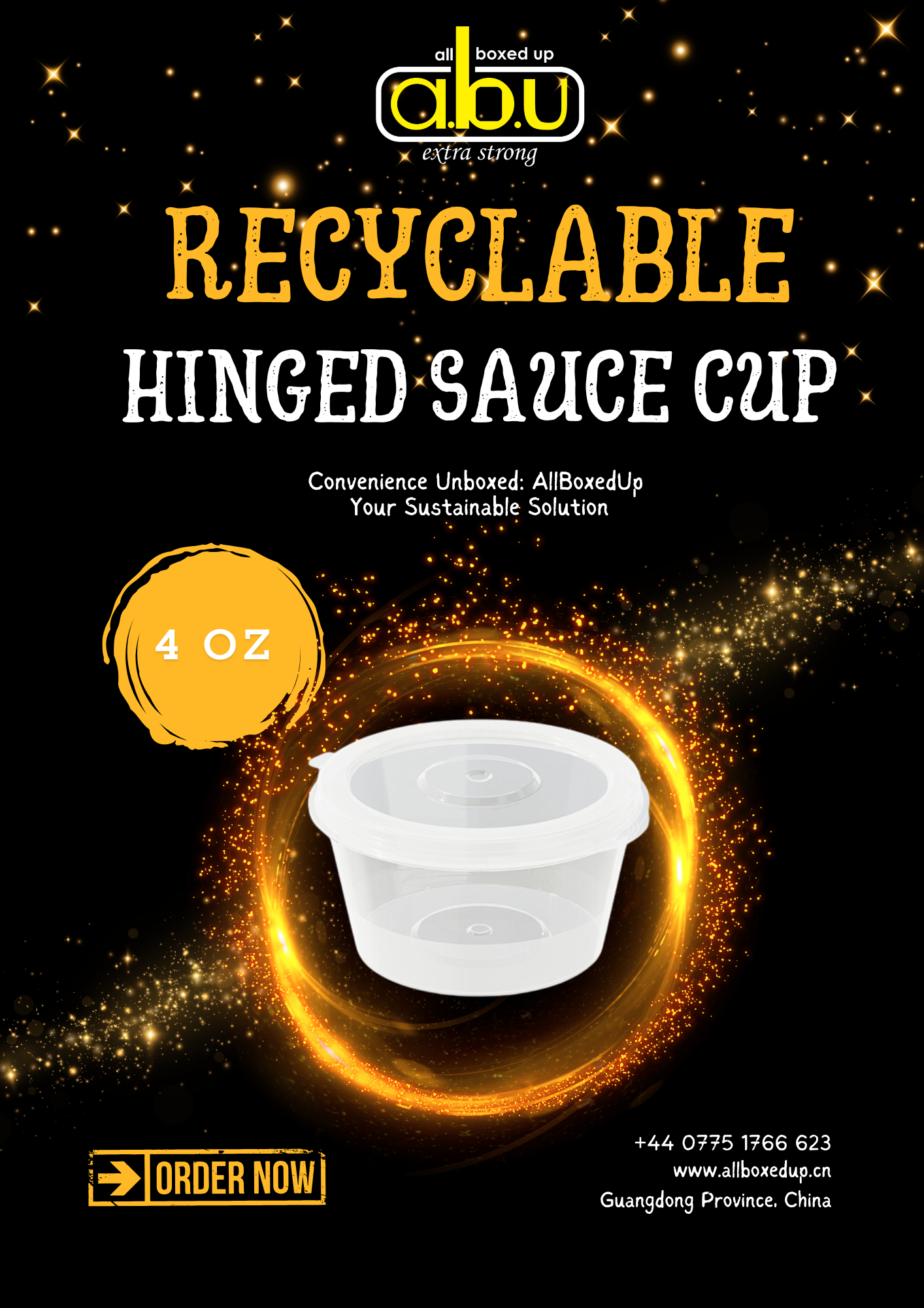 4oz PP Hinged Sauce Cup (Qty 1000) - Image 2